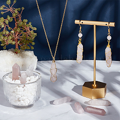 12 шт. граненые натуральные лечебные камни из розового кварца G-OC0005-24