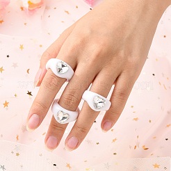 Непрозрачные акриловые кольца на палец RJEW-Q162-001F