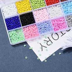 Perline di vetro 180g 15 colori&nbsp;SEED-JQ0003-01B-4mm