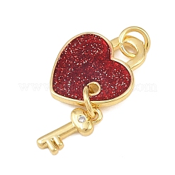 Латунные микропаве прозрачные подвески с фианитом KK-P339-23G-02