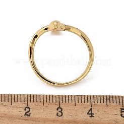 Кольца-манжеты с микропаве из латуни и разноцветными кубическими цирконами&nbsp;RJEW-C120-05G