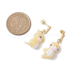 Clous d'oreilles en verre&nbsp;EJEW-MZ00257-01