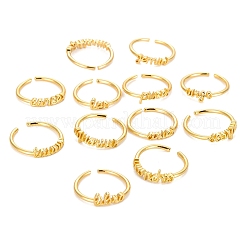 12шт 12 стиля латунные манжеты RJEW-LS0001-37G