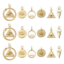 6шт 6 стиля латунные подвески с грубой поверхностью KK-LS0001-50