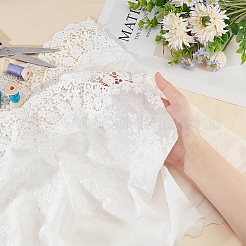 3 ярд хлопчатобумажной кружевной ткани с вышитым волнистым краем&nbsp;OCOR-FH0001-19