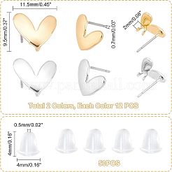 24 Stück Ohrstecker aus Eisen&nbsp;FIND-UN0001-20