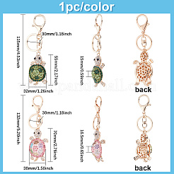 2шт 2 стиля черепаховый брелок со стразами&nbsp;KEYC-SP0001-16