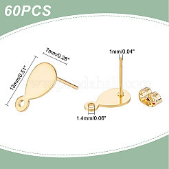60 шт. фурнитура для сережек-гвоздиков из нержавеющей стали 304 STAS-DC0009-97