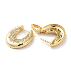 Pendientes de aro de latón con circonita cúbica para mujer&nbsp;EJEW-M258-06G-A
