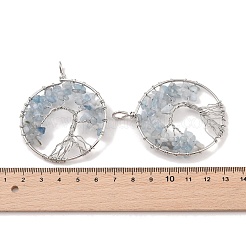 Натуральные аквамариновые большие подвески&nbsp;G-G910-K18-P