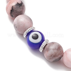 Круглые эластичные браслеты из натуральной розовой яшмы диаметром 8 мм BJEW-JB10498