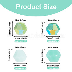 4 brin de perles de verre opaque plaquées couleur AB&nbsp;GLAA-TADJ0001-20A