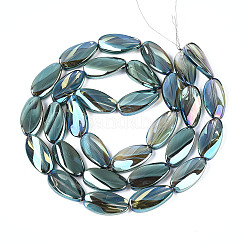 Chapelets de perles en verre transparent électrolytique&nbsp;EGLA-N055-02H