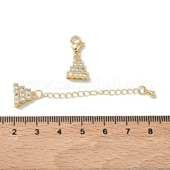 Удлинитель цепи из прозрачного кубического циркония из латуни с микропаве&nbsp;KK-Z143-10G