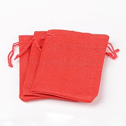 Polyester Imitation Sackleinen Verpackungsbeutel Kordelzugbeutel&nbsp;ABAG-R004-14x10cm-01