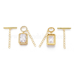 Удлинитель цепи из прозрачного кубического циркония из латуни с микропаве KK-R133-056-NF