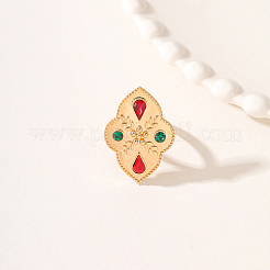 Кольцо на палец из латуни с цветочным паве с микропаве и цирконием AM8089