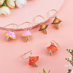 Aretes colgantes con hongo esmaltado&nbsp;JE987C