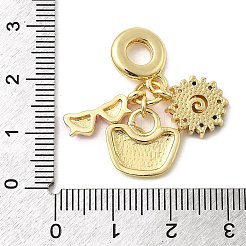 Европейские подвески с подвесками из латуни и разноцветными кубическими цирконами KK-C137-14G