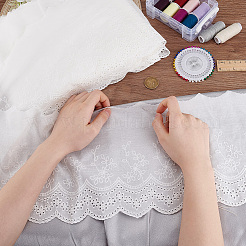 5 ярд хлопковой ленты с цветочной вышивкой OCOR-GO0001-24