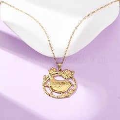 Colliers à pendentif en acier inoxydable 304 avec chaîne câble pour hommes et femmes&nbsp;NJEW-K308-03E-G