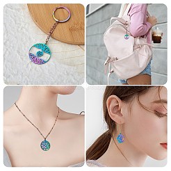 12個6スタイル304ステンレススチールペンダント  混合形状  虹色  19~32x25~35x1~2mm  穴：1.2~1.5mm  2個/スタイル&nbsp;STAS-SZ0002-56M