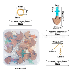 Наборы для изготовления деревянных висячих серег своими руками&nbsp;DIY-OC0006-43
