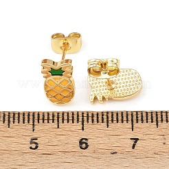 Boucles d'oreille en laiton émaillé&nbsp;EJEW-B154-06G-03