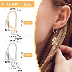 48 шт. 2 цвета латунные крючки для серег KK-BC0010-66