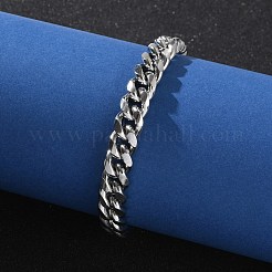 304 Edelstahl Cuban Link Kettenarmbänder für Männer&nbsp;BJEW-Z081-01P-03