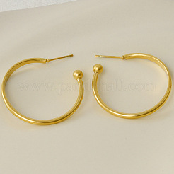 Минималистичные серьги-гвоздики в форме буквы С из нержавеющей стали 304 RU9520-2