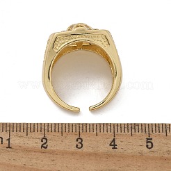 Латунные кольца-манжеты с микропаве и прозрачным цирконием для женщин RJEW-U041-06G