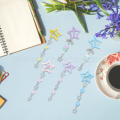 6 шт. 6 стиля заколки для волос в форме звезды из железа и пластика PHAR-CP0001-28