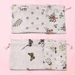 24 шт. 6 цвета поликоттон (полиэстер хлопок) упаковочные мешочки сумки с завязками ABAG-FS0001-12