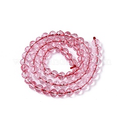 Brins de perles de verre craquelé transparent teintées&nbsp;GLAA-Q108-01A-A06