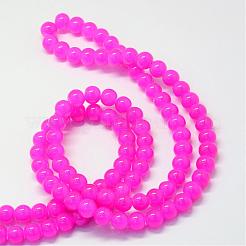 Perles rondes en verre imitation jade&nbsp;DGLA-Q021-6mm-28