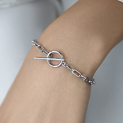 Set di bracciale e collana con catena geometrica in argento sterling s925 per l'uso quotidiano&nbsp;JM3454-2