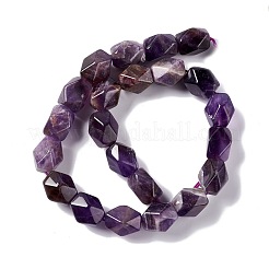 天然石アメジストビーズ連売り  多面カット  菱形  13~19x9~17x9~17mm  穴：1mm  約22個/連  15.83''~16.14''（40.2~41センチメートル）&nbsp;G-L235A-18