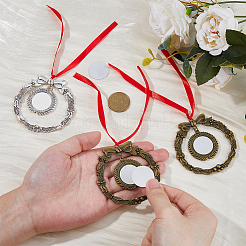 4 комплект 2-х цветных рождественских венков из сплава с алюминиевыми подвесными украшениями своими руками DIY-FH0007-42