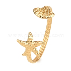 Браслеты-манжеты из нержавеющей стали 304 для женщин BJEW-C122-01G