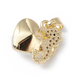 Настоящие 18-каратные позолоченные подвески из латуни с микропаве из кубического циркония&nbsp;KK-C015-02G-17