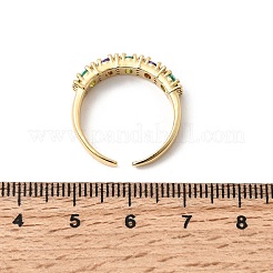 Манжеты из латуни с микро паве кубический цирконий для женщин&nbsp;RJEW-K312-07G