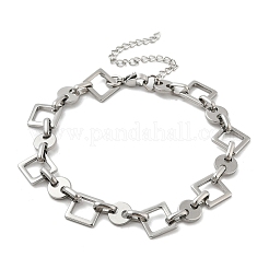 Браслеты из ромбовидных звеньев из нержавеющей стали 304 для мужчин и женщин BJEW-D042-28P