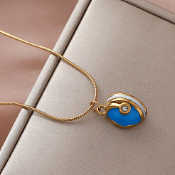 Colliers pendentifs demi-ovales vintage européens en acier inoxydable 304 pour femmes&nbsp;PK1289