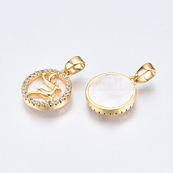 Латунные микропаве прозрачные кубические циркониевые подвески&nbsp;KK-Q277-006-NF