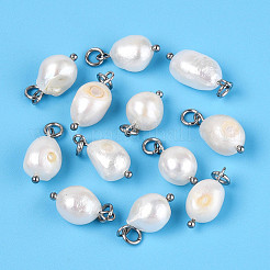 Подвески из натурального барочного жемчуга кеши и культивированного пресноводного жемчуга PEAR-Q013-01C