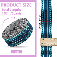 5 ярд полиэстеровой полосатой жаккардовой ленты OCOR-WH0078-287C