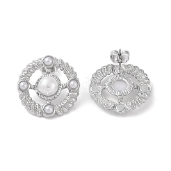 Серьги-гвоздики из пластика и нержавеющей стали 304 EJEW-S227-05P