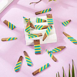 18 шт. 9 подвески из эпоксидной смолы и орехового дерева RESI-TA0003-88B