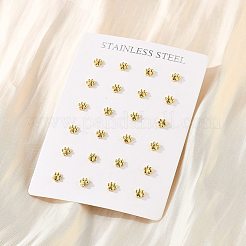 Серьги-гвоздики с вакуумным покрытием PVD из нержавеющей стали 304 с принтом собачьей лапки для женщин&nbsp;EJEW-P212-15G